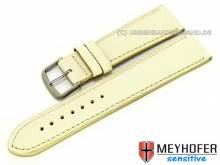 Uhrenarmband Alvesta 16mm creme genarbt echt Kalb von MEYHOFER (Schlie&szlig;enansto&szlig; 14 mm)