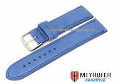 Uhrenarmband Alvesta 16mm blau genarbt echt Kalb von MEYHOFER (Schlie&szlig;enansto&szlig; 14 mm)