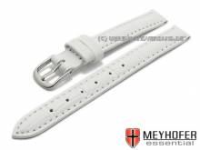 Uhrenarmband Zarasai 10mm wei&szlig; Leder Alligator-Pr&auml;gung matt von MEYHOFER (Schlie&szlig;enansto&szlig; 10 mm)