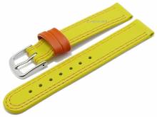 PREISTIPP: Uhrenarmband XS Youngstown 12mm gelb/orange Leder glatt Doppelnaht von MEYHOFER (Schlie&szlig;enansto&szlig; 12 mm)