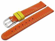 PREISTIPP: Uhrenarmband XS Youngstown 12mm orange/gelb Leder glatt Doppelnaht von MEYHOFER (Schlie&szlig;enansto&szlig; 12 mm)