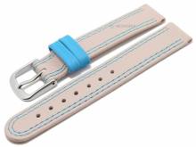 PREISTIPP: Uhrenarmband XS Youngstown 12mm rosa/hellblau Leder glatt Doppelnaht von MEYHOFER (Schlie&szlig;enansto&szlig; 12 mm)
