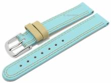 PREISTIPP: Uhrenarmband XS Youngstown 12mm hellblau/beige Leder glatt Doppelnaht von MEYHOFER (Schlie&szlig;enansto&szlig; 12 mm)