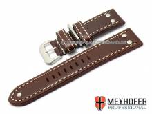 Uhrenarmband Eindhoven  24mm dunkelbraun Fliegerbandoptik glatt MEYHOFER (Schlie&szlig;enansto&szlig; 22 mm)