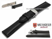 Uhrenarmband Osaka 22mm schwarz glatt abgen&auml;ht Butterflyfaltschlie&szlig;e von MEYHOFER (Schlie&szlig;enansto&szlig; 20 mm)