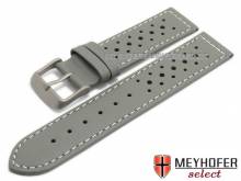 Uhrenarmband Richmond 16mm grau Kalbleder Titanschlie&szlig;e Racing-Look helle Naht von MEYHOFER (Schlie&szlig;enansto&szlig; 16 mm)