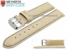 Uhrenarmband Meyhofer EASY-CLICK Marseille Special 22mm beige Alligator-Pr&auml;gung schwarze Naht (Schlie&szlig;enansto&szlig; 20 mm)