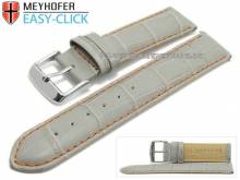 Uhrenarmband Meyhofer EASY-CLICK Marseille Special 22mm grau Alligator-Pr&auml;gung orange Naht (Schlie&szlig;enansto&szlig; 20 mm)