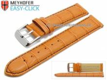 Uhrenarmband Meyhofer EASY-CLICK Marseille Special 22mm orange Alligator-Pr&auml;gung schwarze Naht (Schlie&szlig;enansto&szlig; 20 mm)