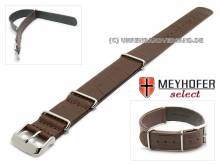 ABVERKAUF: Uhrenarmband Maracay 22mm dunkelbraun Leder Alligator-Prägung NATO-Durchzugsband von Meyhofer