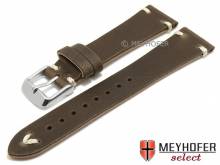 Uhrenarmband Tamworth 19mm dunkelbraun Leder Vintage-Look helle Naht von MEYHOFER (Schlie&szlig;enansto&szlig; 16 mm)