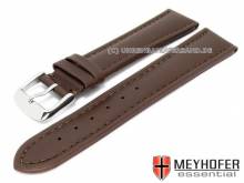 Uhrenarmband XL Narita 22mm dunkelbraun Leder glatt matt abgen&auml;ht von MEYHOFER (Schlie&szlig;enansto&szlig; 20 mm)
