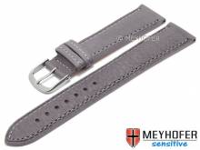 Uhrenarmband Alvesta 20mm grau genarbt echt Kalb von MEYHOFER (Schlie&szlig;enansto&szlig; 18 mm)