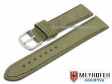 Uhrenarmband Alvesta 20mm olivgr&uuml;n genarbt echt Kalb von MEYHOFER (Schlie&szlig;enansto&szlig; 18 mm)