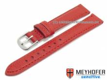 Uhrenarmband Alvesta 14mm rot genarbt echt Kalb von MEYHOFER (Schließenanstoß 12 mm)