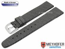 Uhrenarmband Texarkana 24mm schwarz/anthrazit Synthetik in Textiloptik VEGAN von MEYHOFER (Schließenanstoß 20 mm)