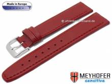 Uhrenarmband Kenwick 16mm rot Synthetik VEGAN lederähnlich abgenäht von MEYHOFER (Schließenanstoß 14 mm)
