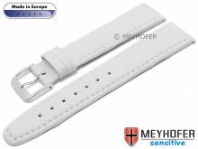 Uhrenarmband Kenwick 16mm weiß Synthetik VEGAN lederähnlich abgenäht von MEYHOFER (Schließenanstoß 14 mm)