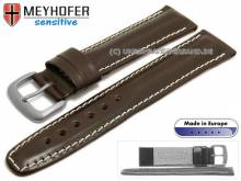 Uhrarmband 18mm Piran dunkelbraun Leder vegetabil gegerbt helle Naht von MEYHOFER (Schlie&szlig;enansto&szlig; 18 mm)
