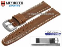 Uhrarmband 18mm Piran mittelbraun Leder vegetabil gegerbt helle Naht von MEYHOFER (Schlie&szlig;enansto&szlig; 18 mm)