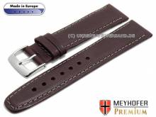 Uhrenarmband Zagreb 21mm bordeaux Leder Vintage-Look genarbt helle Naht von MEYHOFER (Schlie&szlig;enansto&szlig; 18 mm)