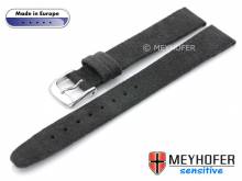 Uhrenarmband Licata 14mm anthrazit VEGAN Alcantara velourartig von MEYHOFER (Schlie&szlig;enansto&szlig; 12 mm)