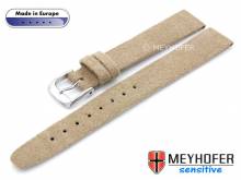 Uhrenarmband Licata 14mm beige VEGAN Alcantara velourartig von MEYHOFER (Schlie&szlig;enansto&szlig; 12 mm)