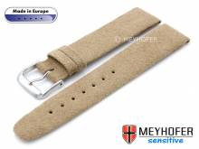 Uhrenarmband Licata 16mm beige VEGAN Alcantara velourartig von MEYHOFER (Schließenanstoß 14 mm)
