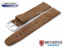 Uhrenarmband Licata 22mm mittelbraun VEGAN Alcantara velourartig von MEYHOFER (Schlie&szlig;enansto&szlig; 20 mm)