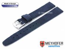 Uhrenarmband Licata 14mm dunkelblau VEGAN Alcantara velourartig von MEYHOFER (Schlie&szlig;enansto&szlig; 12 mm)