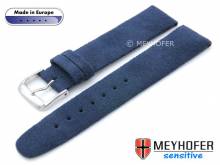Uhrenarmband Licata 20mm dunkelblau VEGAN Alcantara velourartig von MEYHOFER (Schlie&szlig;enansto&szlig; 18 mm)