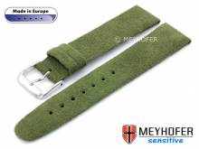 Uhrenarmband Licata 16mm grün VEGAN Alcantara velourartig von MEYHOFER (Schließenanstoß 14 mm)