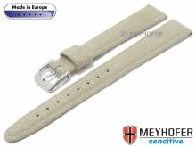 Uhrenarmband Caporetto 14mm hellbeige VEGAN velourartig von MEYHOFER (Schlie&szlig;enansto&szlig; 12 mm)