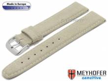 Uhrenarmband Caporetto 16mm hellbeige VEGAN velourartig von MEYHOFER (Schließenanstoß 14 mm)