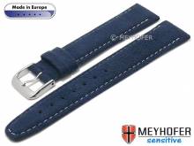 Uhrenarmband Caporetto 18mm dunkelblau VEGAN velourartig von MEYHOFER (Schlie&szlig;enansto&szlig; 16 mm)
