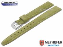 Uhrenarmband Caporetto 14mm olivgr&uuml;n VEGAN velourartig von MEYHOFER (Schlie&szlig;enansto&szlig; 12 mm)