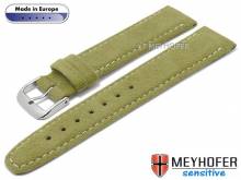 Uhrenarmband Caporetto 16mm olivgrün VEGAN velourartig von MEYHOFER (Schließenanstoß 14 mm)