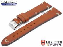 Hand made Uhrenarmband Havre 24mm goldbraun Leder Vintage-Look helle Naht von MEYHOFER (Schlie&szlig;enansto&szlig; 20 mm)