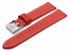 Uhrenarmband Puebla 18mm rot Lorica helle Naht von MEYHOFER (Schließenanstoß 16 mm)