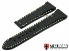 Uhrenarmband Torrance 22mm schwarz Leder f&uuml;r Citizen Pilot helle Naht von MEYHOFER (Schlie&szlig;enansto&szlig; 18 mm)