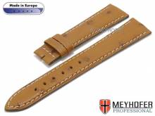 Uhrenarmband Perugia 17mm hellbraun echt Strau&szlig; f&uuml;r Jaeger Le Coultre helle Naht von MEYHOFER (Schlie&szlig;enansto&szlig; 16 mm)