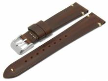 Uhrenarmband Ravenwood 22mm dunkelbraun HORWEEN-Leder Vintage-Look helle Naht von MEYHOFER (Schließenanstoß 20 mm)