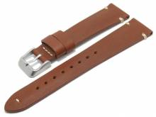 Uhrenarmband Ravenwood 22mm hellbraun HORWEEN-Leder Vintage-Look helle Naht von MEYHOFER (Schließenanstoß 20 mm)