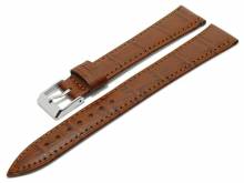 Uhrenarmband Tarma XL superlang 22mm hellbraun Leder Alligator-Pr&auml;gung abgen&auml;ht matt (Schlie&szlig;enansto&szlig; 18 mm)