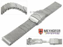 Uhrenarmband Torino Milanaise 20mm Edelstahl matt schweres Geflecht mit Faltschließe von Meyhofer