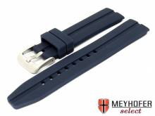 Uhrenarmband XL Ispra 20mm dunkelblau Silikon mit L&auml;ngsnut matt von MEYHOFER (Schlie&szlig;enansto&szlig; 18 mm)