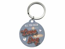 Retro-Schl&uuml;sselanh&auml;nger/Taschenanh&auml;nger Love and Dog von Nostalgic-Art