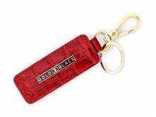 Premium-Schl&uuml;sselanh&auml;nger Leder rot Alligator-Pr&auml;gung mit Schl&uuml;sselring und Karabinerhaken von GOLDBLACK