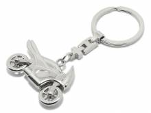 Schl&uuml;sselanh&auml;nger/Taschenanh&auml;nger Motorrad Metall silberfarben poliert mit Schl&uuml;sselring