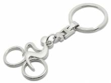Schl&uuml;sselanh&auml;nger/Taschenanh&auml;nger Fahrrad Metall silberfarben matt mit Schl&uuml;sselring